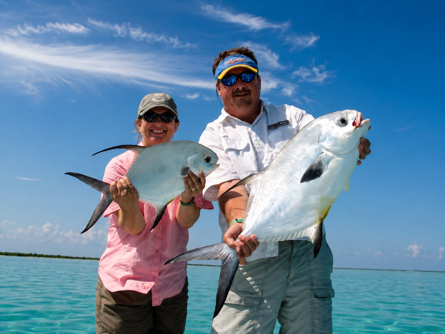 Double Permit catch in Ascension Bay