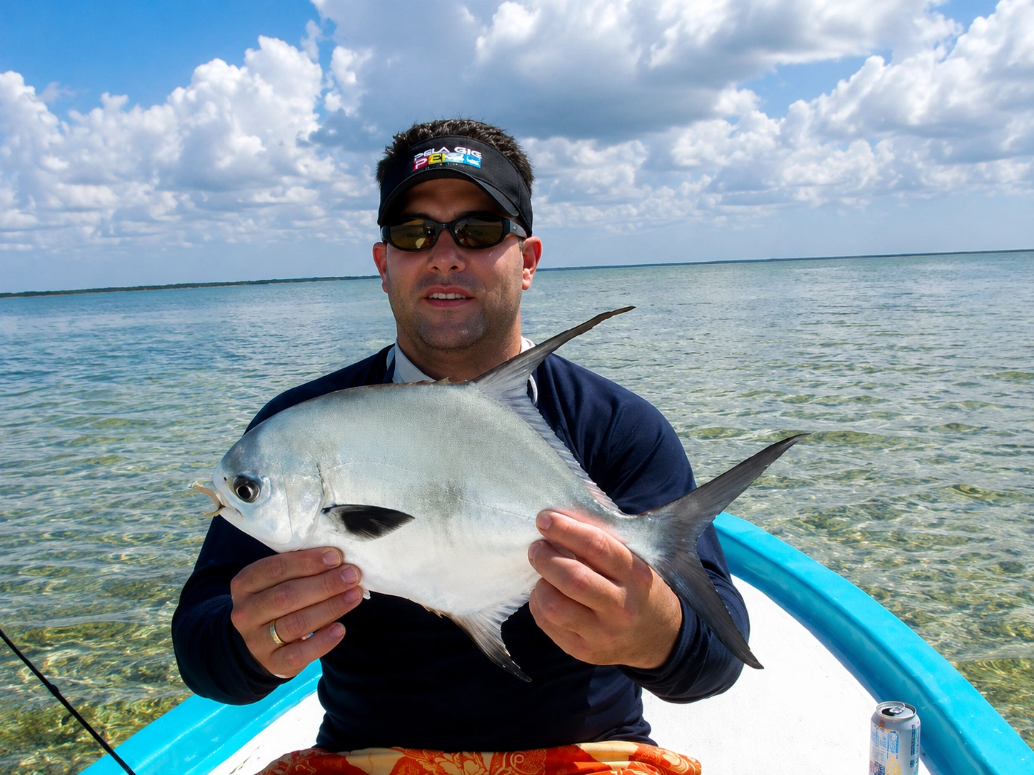 Permit caught fly fishing in Cozumel