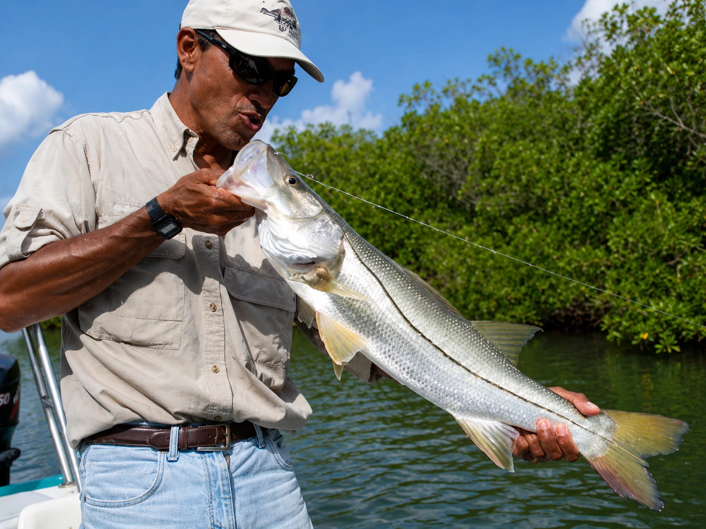 Snook caught fishing in Isla Blanca